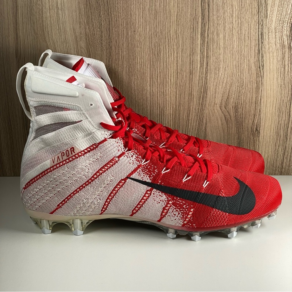 Nike Vapor Untouchable 3 Elite Football Cleats White/Red AO3006-160 Men’s 15